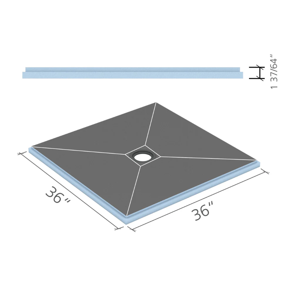wedi Fundo Center Drain Shower Base - Image 11