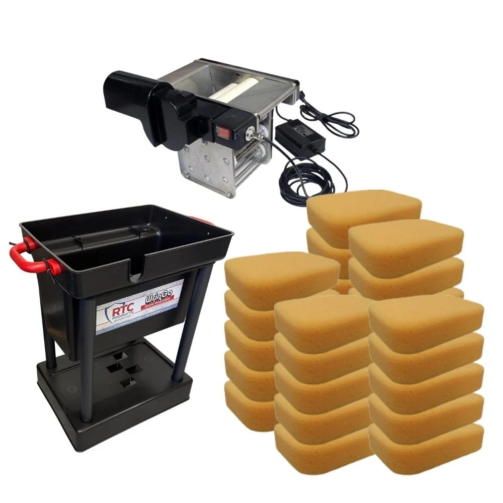 WrinGo Automatic Sponge Machine Workstation Bundle with 25 Hydra XL Sponges
